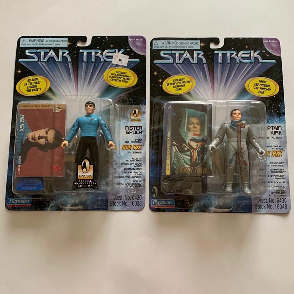 Star Trek Action Figures Captain Kirk Tholian Web & Mister Spock The Cage